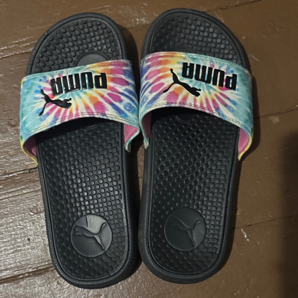 Puma Kids Multicolor Tie-Dye Slide Sandals